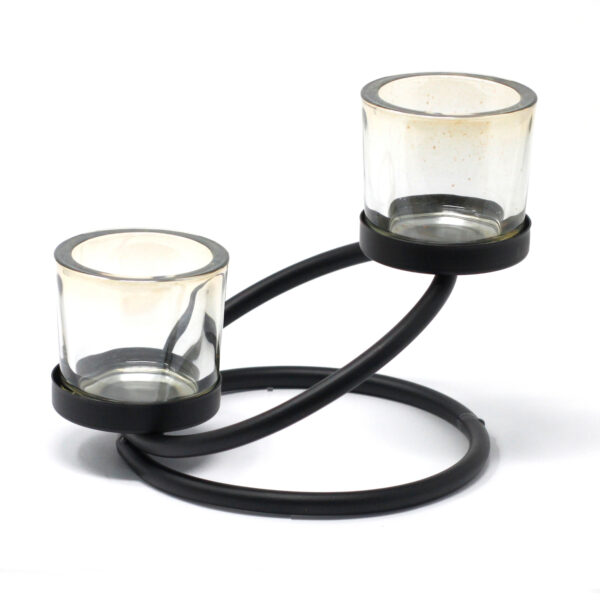 Centrepiece Iron Votive Candle Holder - 2 Cup Double Step CIVCH-02