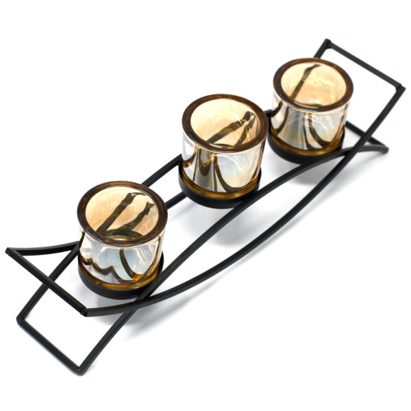 Centrepiece Iron Votive Candle Holder - 3 Cup Silluethe CIVCH-05