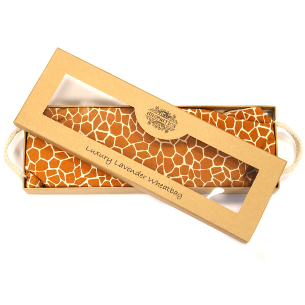 Luxury Lavender  Wheat Bag in Gift Box  - Madagascar Giraffe AWHBL-11 - Image 2