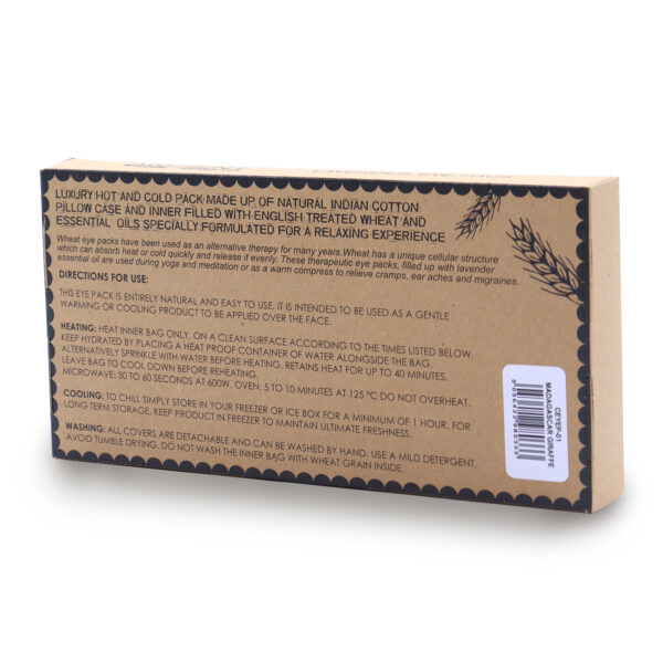 Lavender Natural Cotton and Juco Eye Pillow in Gift Box - Madagascar Giraffe CEyeP-01 - Image 2