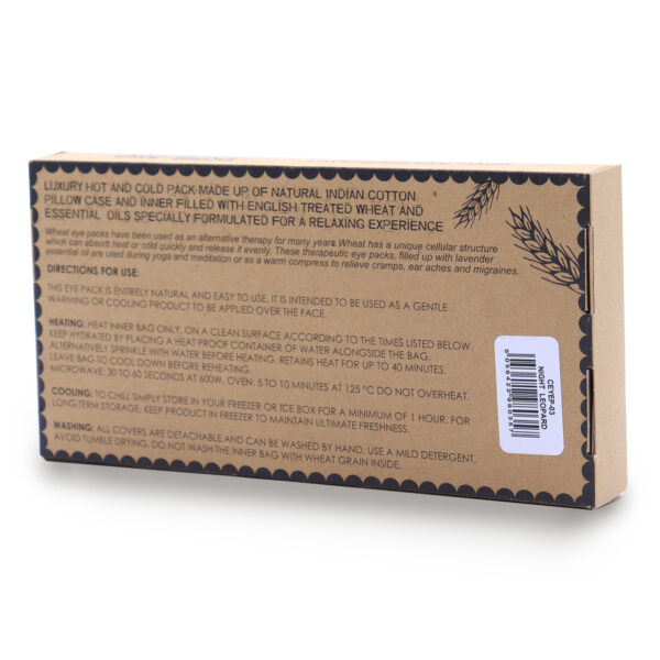 Lavender Natural Cotton and Juco Eye Pillow in Gift Box - Night Leopard CEyeP-03 - Image 2