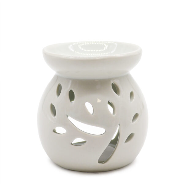 Sm Classic White Oil Burner - Tree Cut-out OBCW-03 - Image 2