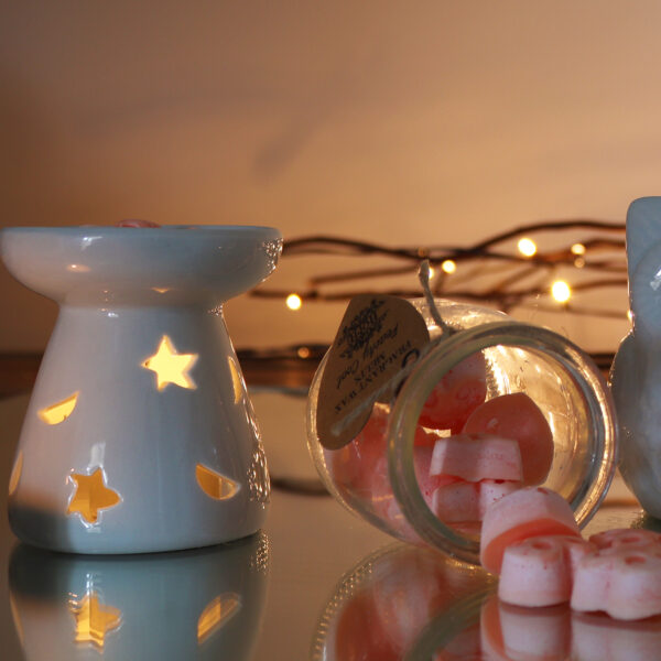 Sm Classic White Oil Burner - Moon & Star OBCW-01 - Image 3