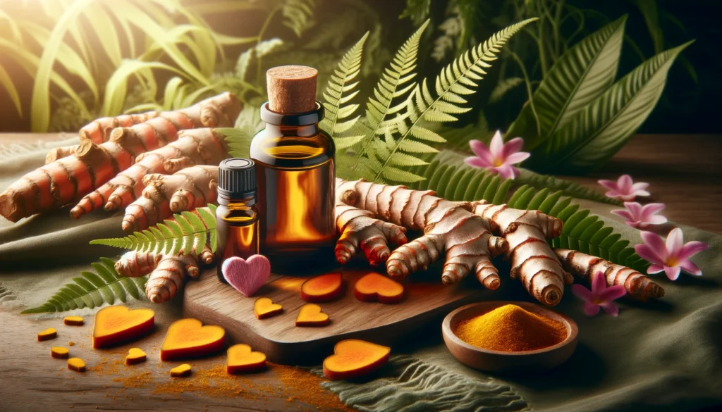 An-image-representing-the-health-and-wellness-benefits-of-essential-oils-like-Turmeric-for-Valentines-Day.-The-image-should-convey-a-sense-of-well-being.