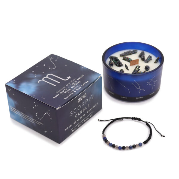 Zodiac Crystal Candle with Gemstone Bracelet - Scorpio - Image 4